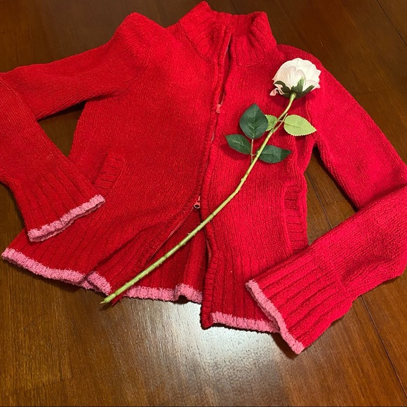 Bluenotes jeanswear red & pink sweater size S - Picture 8 of 10